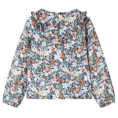 VidaXL Chemise enfant à manches longues 128 bleu foncé