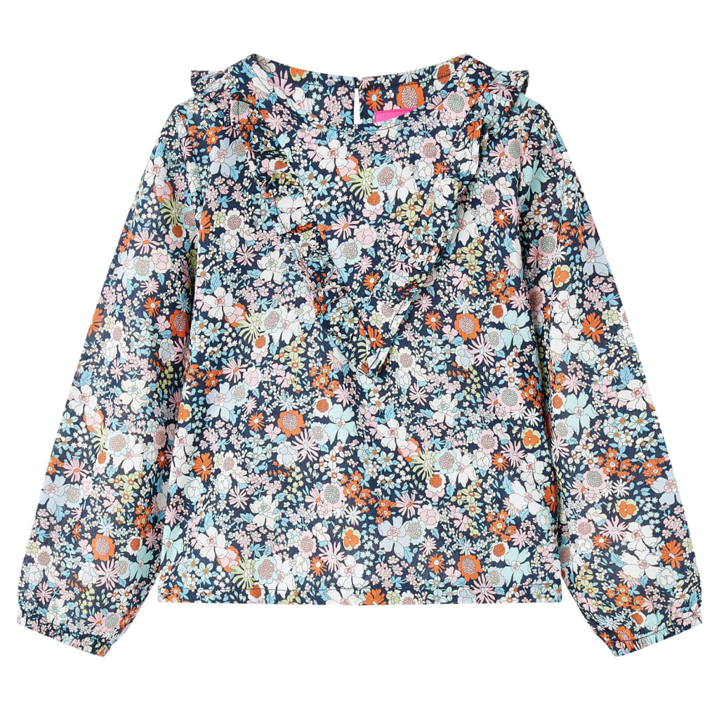 VidaXL Chemise enfant à manches longues 140 bleu foncé