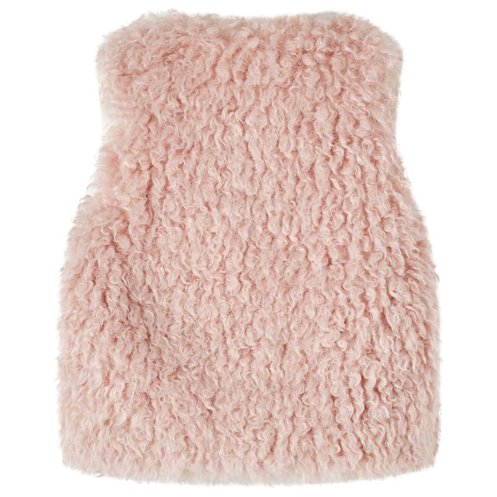 VidaXL Gilet enfant fourrure artificielle 116 rose clair