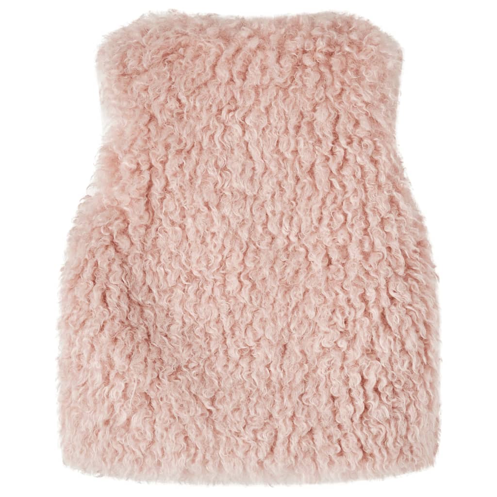 VidaXL Gilet enfant fourrure artificielle 128 rose clair