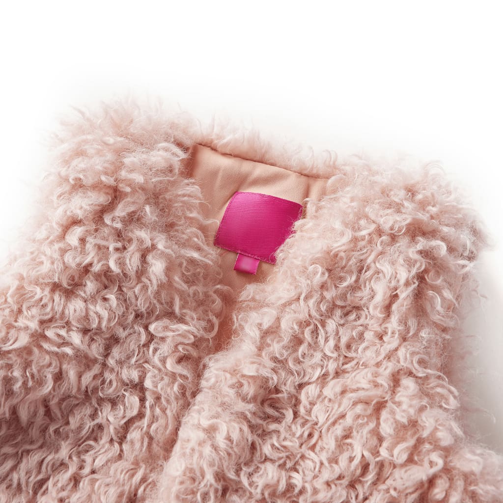 VidaXL Gilet enfant fourrure artificielle 128 rose clair