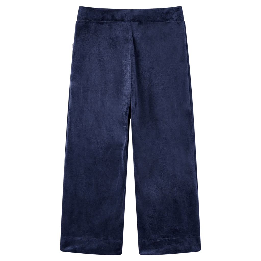 VidaXL Pantalon enfant velours 128 bleu foncé