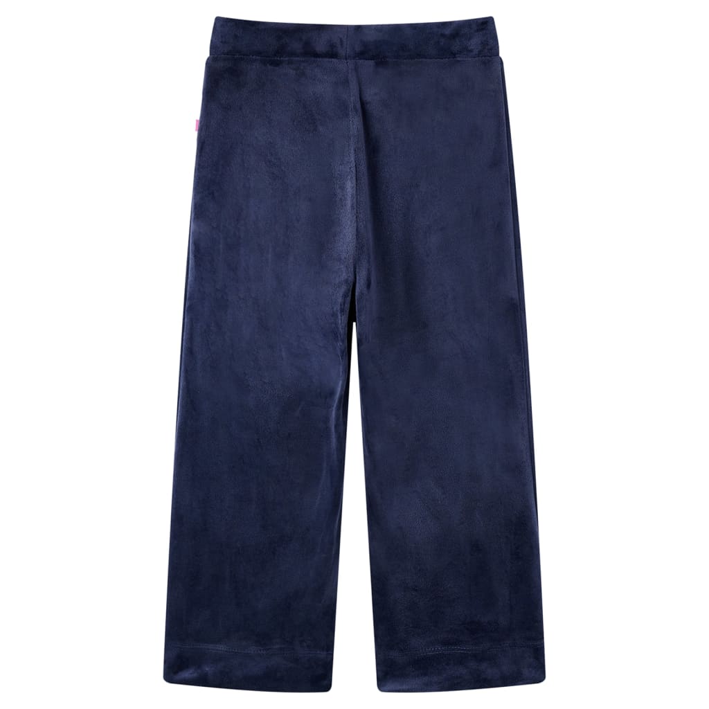 VidaXL Pantalon enfant velours 140 bleu foncé