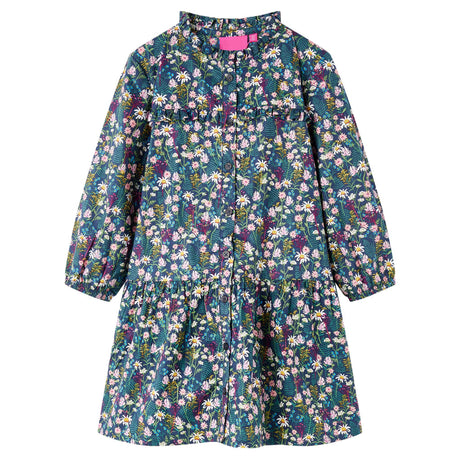 VidaXL Robe enfant à manches longues 128 bleu foncé