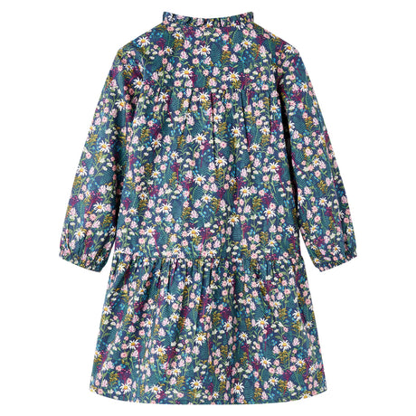 VidaXL Robe enfant à manches longues 128 bleu foncé