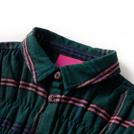 VidaXL Robe enfant à manches longues et volants 92 vert foncé