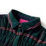 VidaXL Robe enfant à manches longues et volants 104 vert foncé