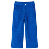 VidaXL Pantalon enfant 140 velours côtelé bleu cobalt