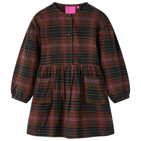 VidaXL Robe enfant à manches longues 104 couleur cognac