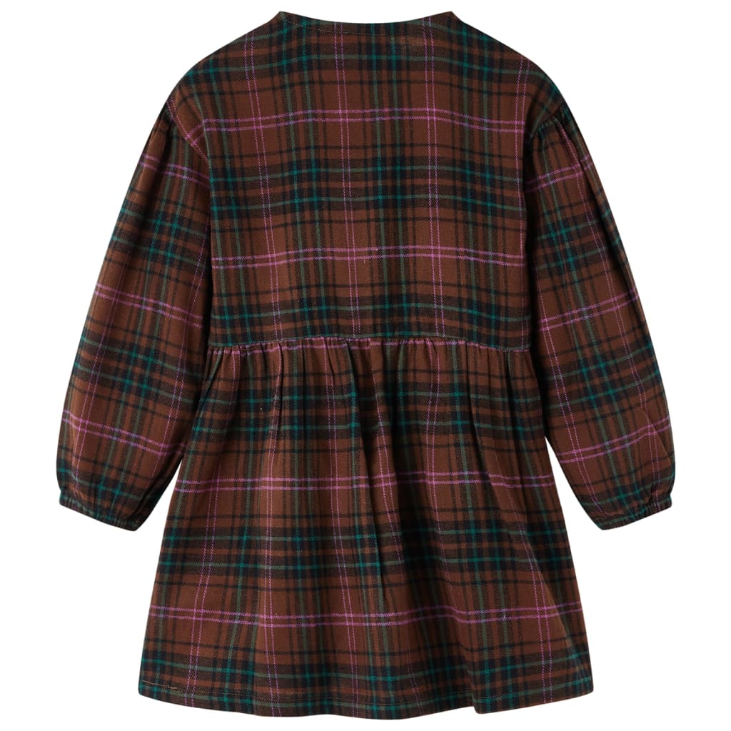 VidaXL Robe enfant à manches longues 128 couleur cognac