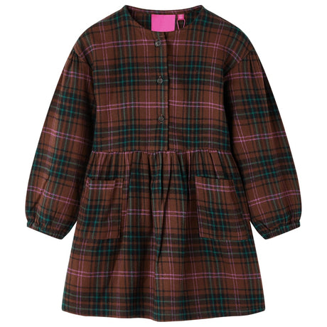 VidaXL robe enfant à manches longues 140 couleur cognac