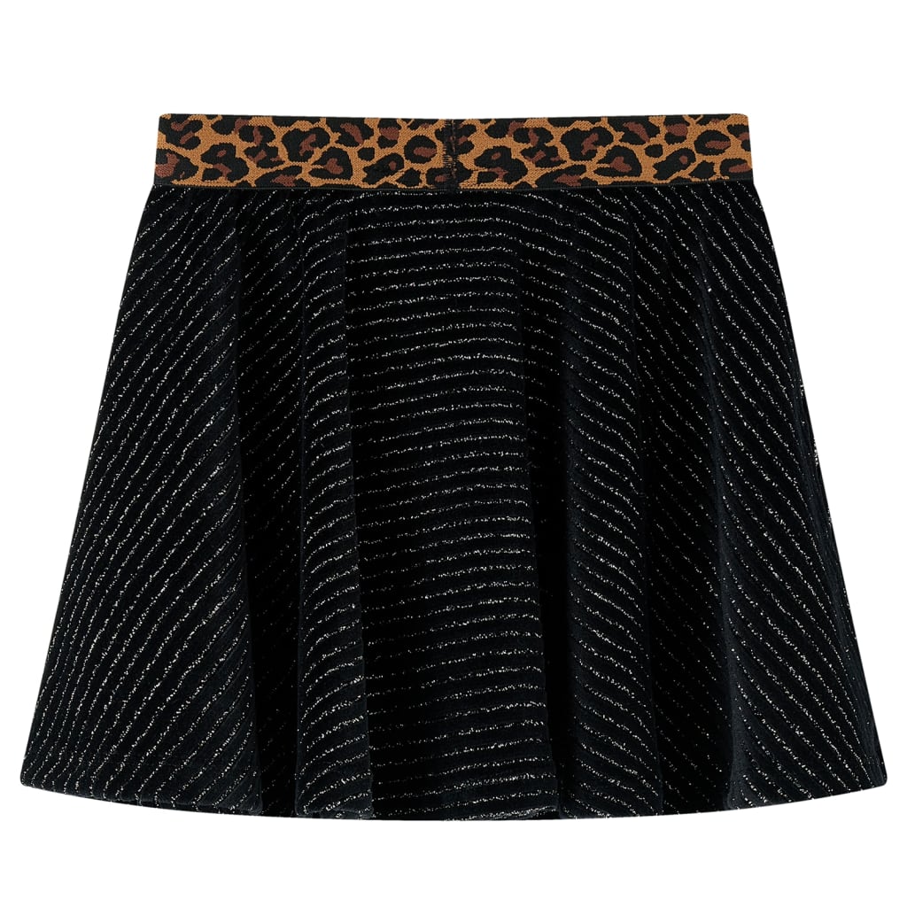 VidaXL Jupe enfant avec ceinture léopard 140 noir