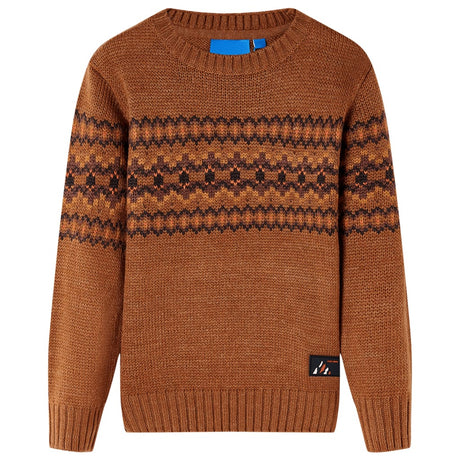 VidaXL Pull enfant tricoté 104 couleur cognac