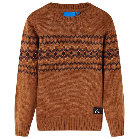 VidaXL Pull enfant tricoté 128 couleur cognac