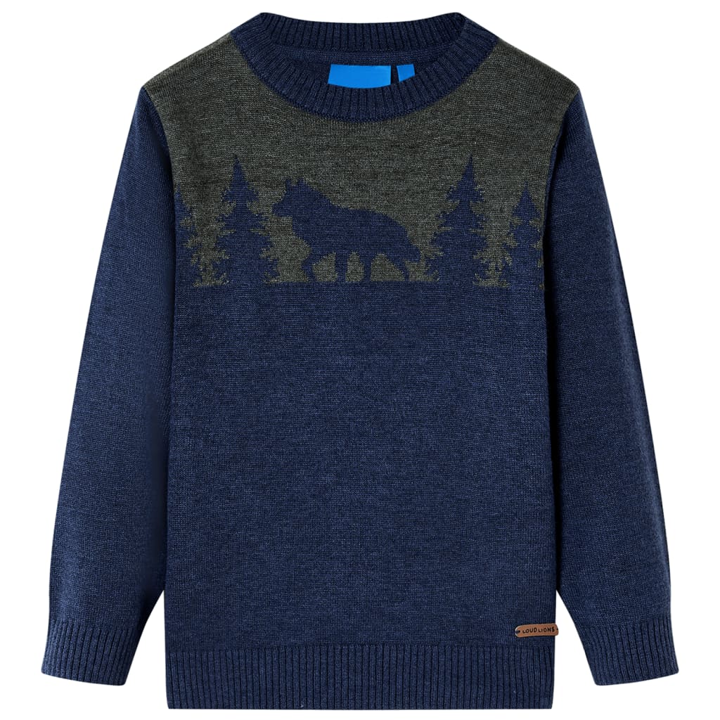 VidaXL Pull enfant tricoté 104 bleu marine