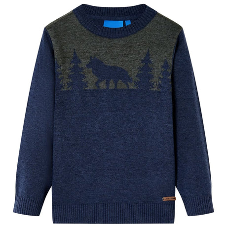 VidaXL Pull enfant tricoté 116 bleu marine