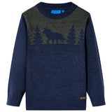 VidaXL Pull enfant tricoté 128 bleu marine