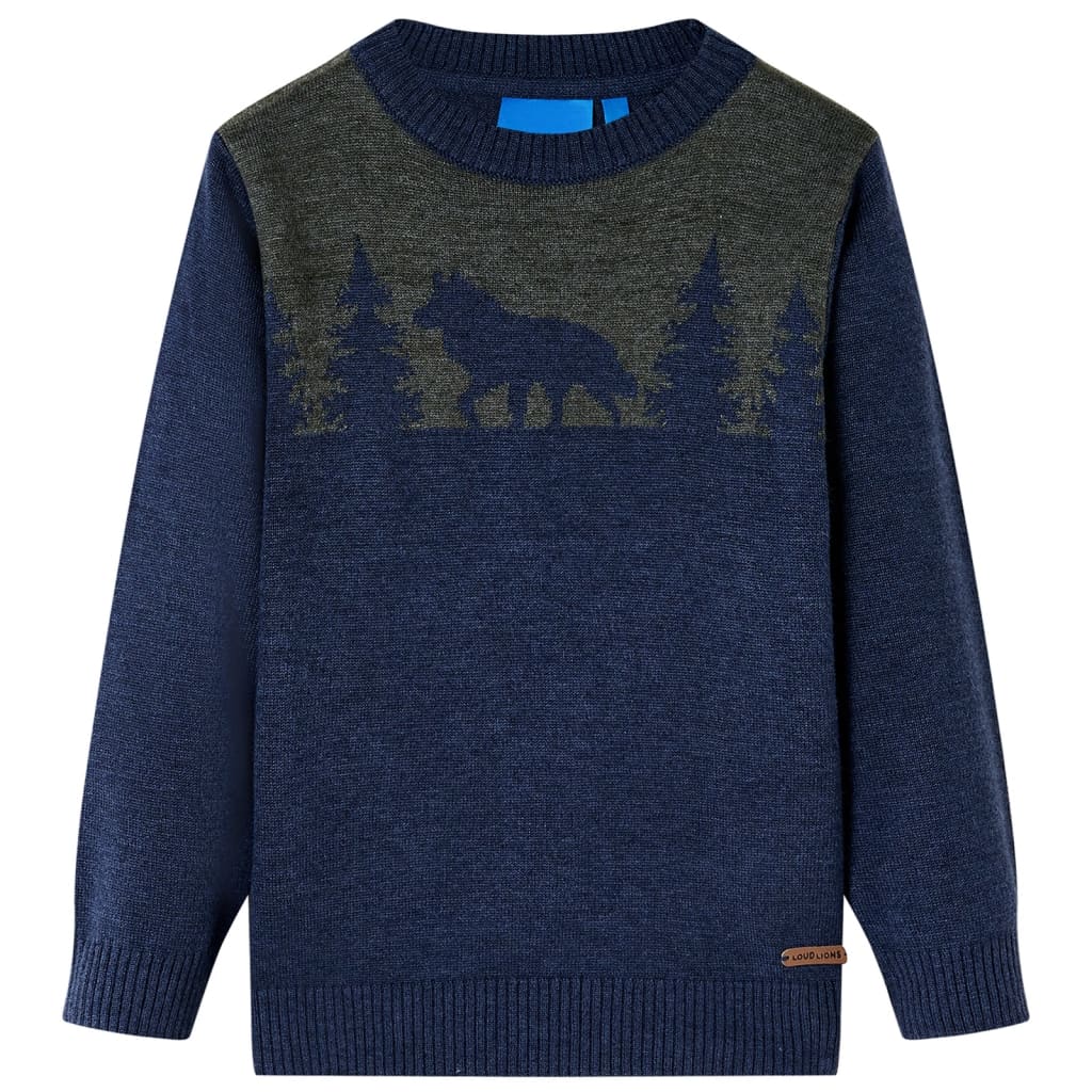 VidaXL Pull enfant tricoté 140 bleu marine