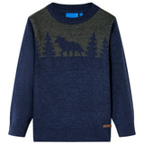 VidaXL Pull enfant tricoté 140 bleu marine