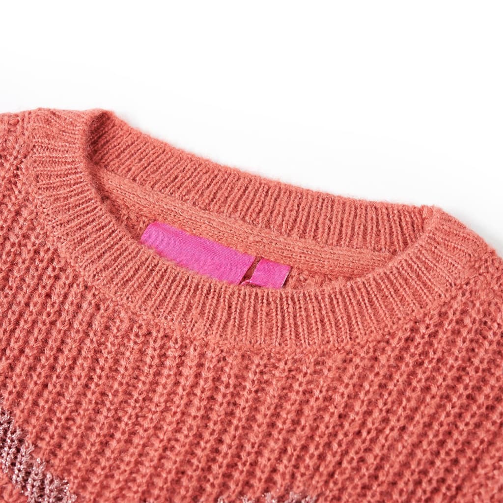VidaXL Pull enfant tricoté 104 rose moyen