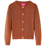 VidaXL Cardigan enfant tricoté 92 couleur cognac