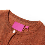 VidaXL Cardigan enfant tricoté 104 couleur cognac