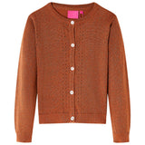 VidaXL Cardigan enfant tricoté 116 couleur cognac