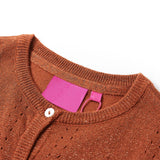 VidaXL Cardigan enfant tricoté 116 couleur cognac