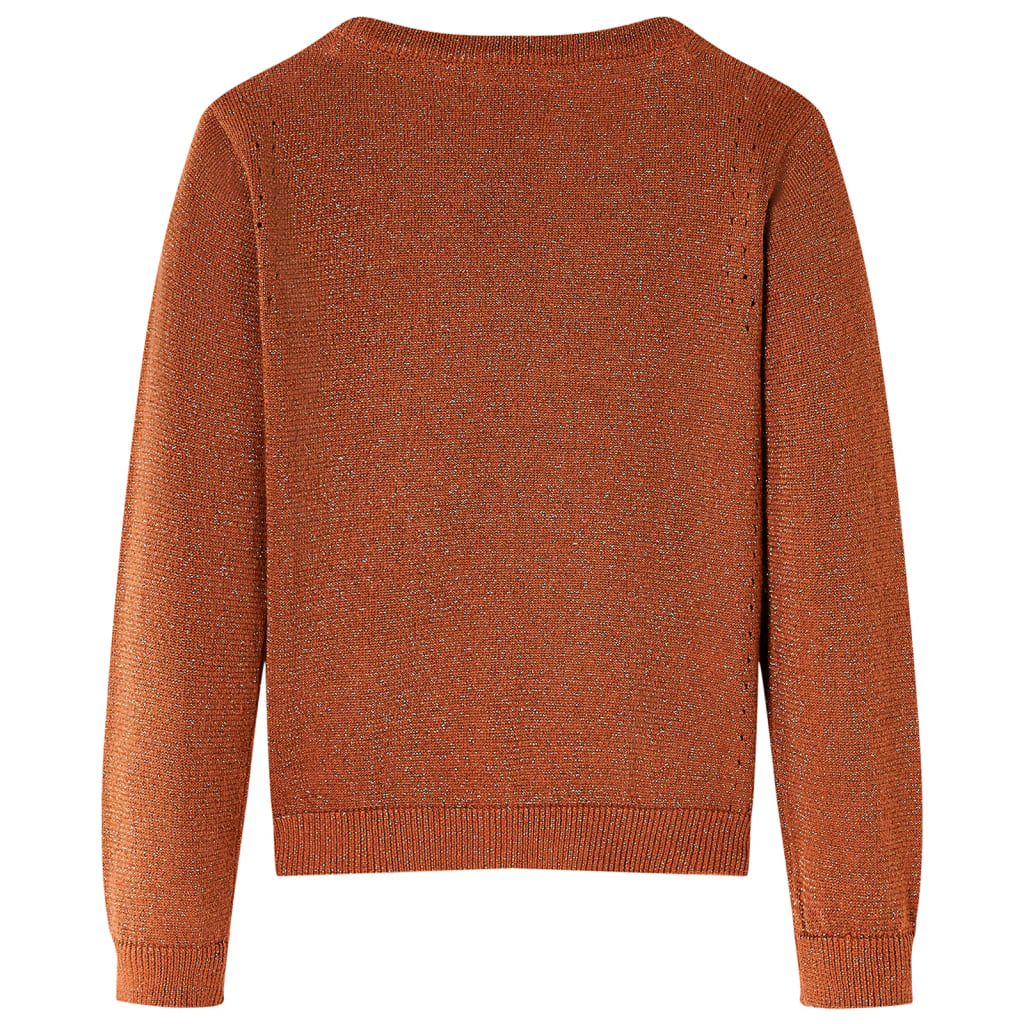 VidaXL Cardigan enfant tricoté 128 couleur cognac