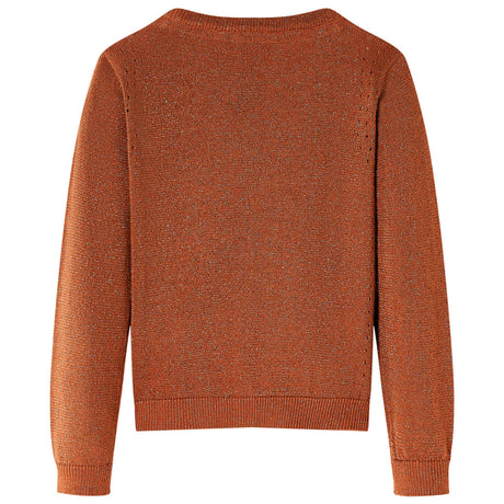 VidaXL Cardigan enfant tricoté 128 couleur cognac