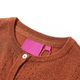 VidaXL Cardigan enfant tricoté 128 couleur cognac