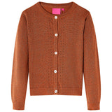 VidaXL Cardigan enfant tricoté 140 couleur cognac