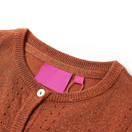 VidaXL Cardigan enfant tricoté 140 couleur cognac