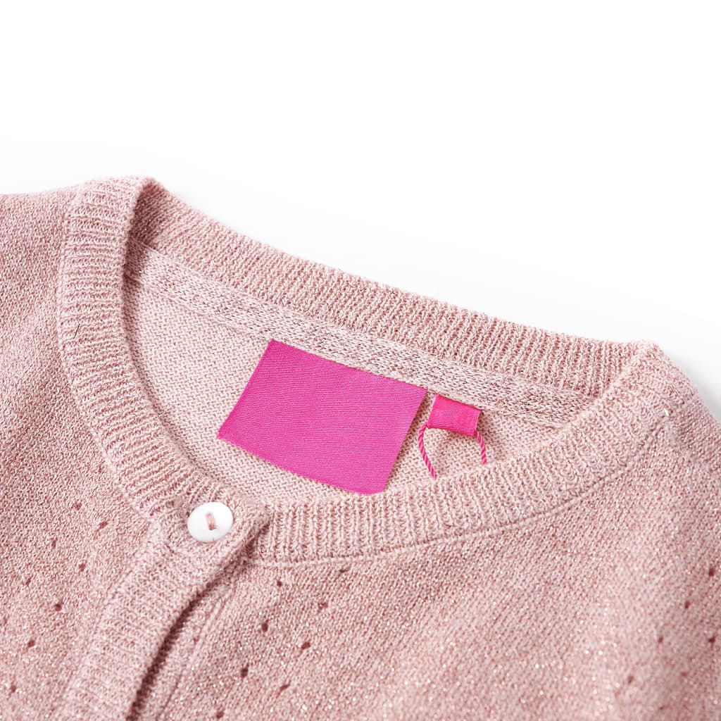VidaXL Cardigan enfant tricoté 128 rose tendre