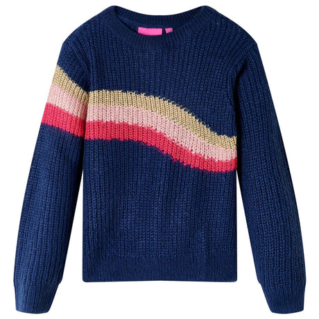 VidaXL Pull enfant tricoté 116 bleu marine
