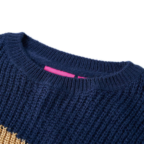 VidaXL Pull enfant tricoté 116 bleu marine