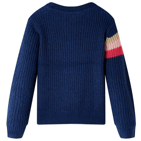 VidaXL Pull enfant tricoté 128 bleu marine