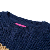 VidaXL Pull enfant tricoté 128 bleu marine