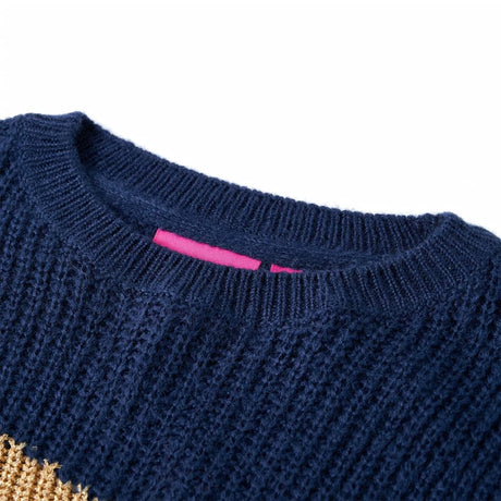 VidaXL Pull enfant tricoté 140 bleu marine