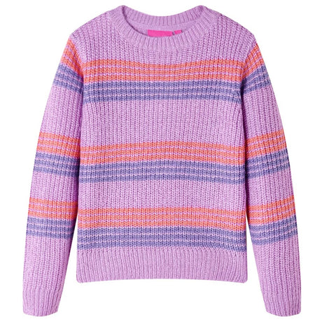 VidaXL Pull enfant tricoté à rayures 92 lilas et rose