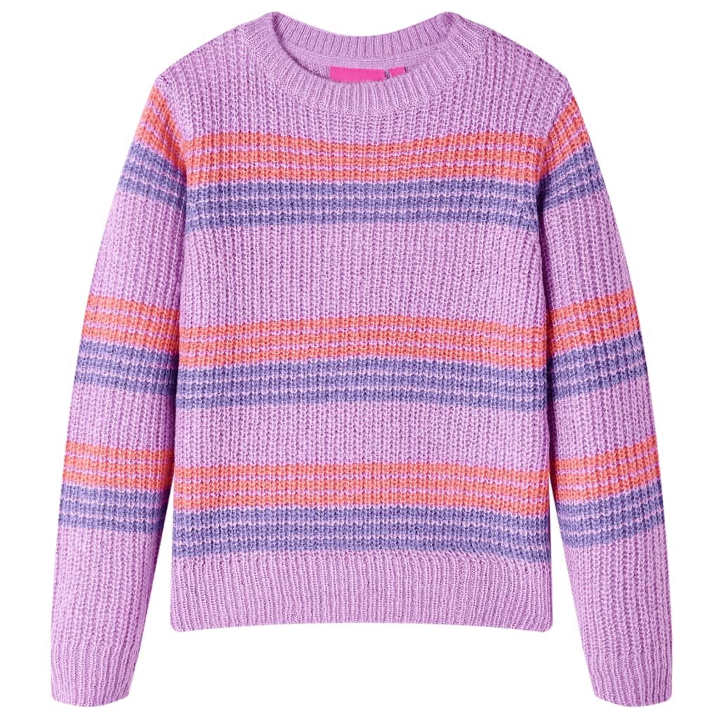 VidaXL Pull enfant tricoté à rayures 104 lilas et rose