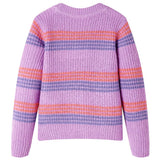 VidaXL Pull enfant tricoté à rayures 116 lilas et rose