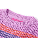 VidaXL Pull enfant tricoté à rayures 116 lilas et rose