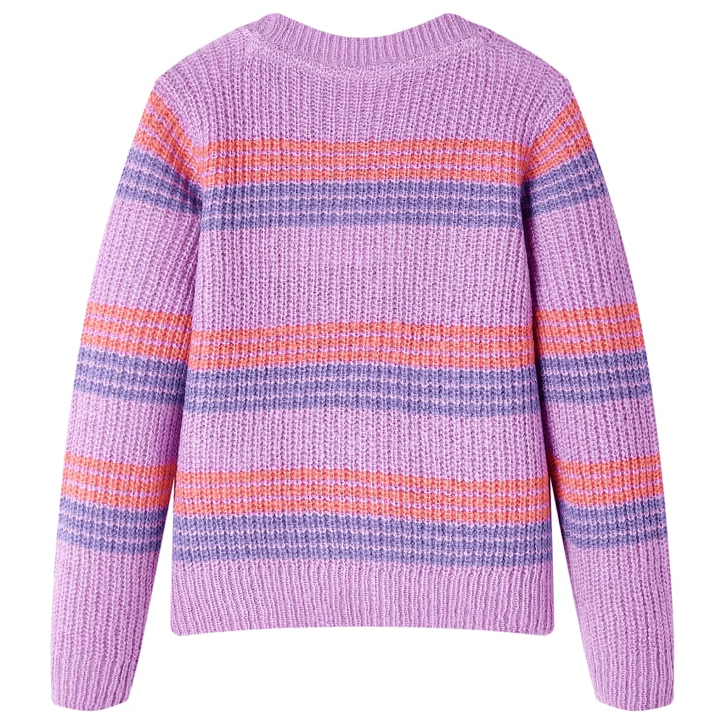 VidaXL Pull enfant tricoté à rayures 128 lilas et rose