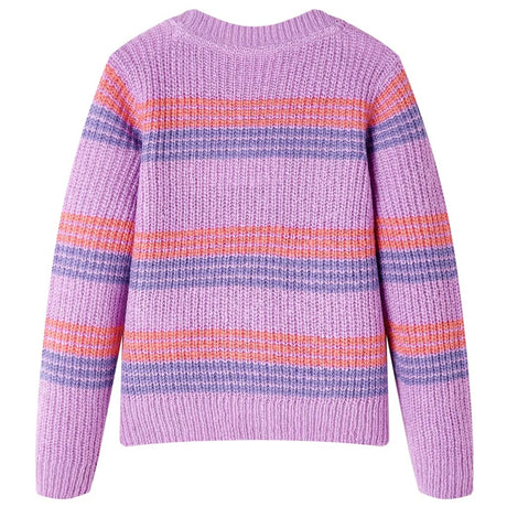 VidaXL Pull enfant tricoté à rayures 140 lilas et rose