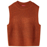 VidaXL Spencer enfant tricoté 92 couleur cognac