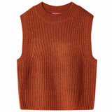 VidaXL Spencer enfant tricoté 116 couleur cognac