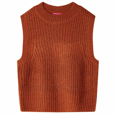 VidaXL Spencer enfant tricoté 116 couleur cognac