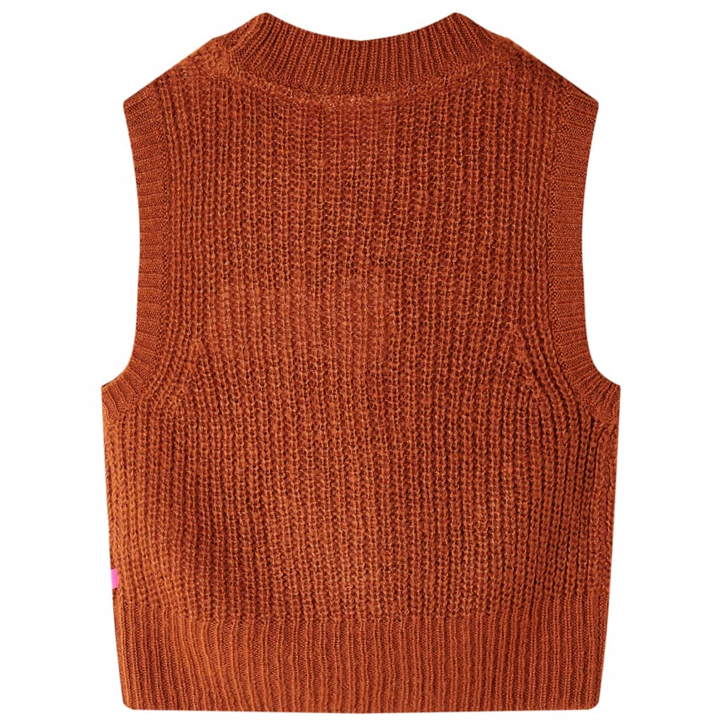 VidaXL Spencer enfant tricoté 116 couleur cognac