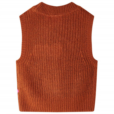 VidaXL Spencer enfant tricoté 116 couleur cognac